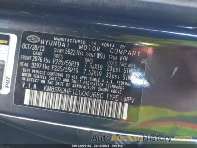 HYUNDAI SANTA FE LIMITED, KM8SRDHF1EU040680