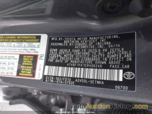 TOYOTA CAMRY LE, 4T4BF1FK1ER406246