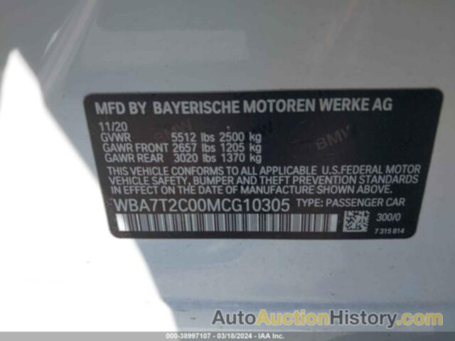 BMW 740I, WBA7T2C00MCG10305