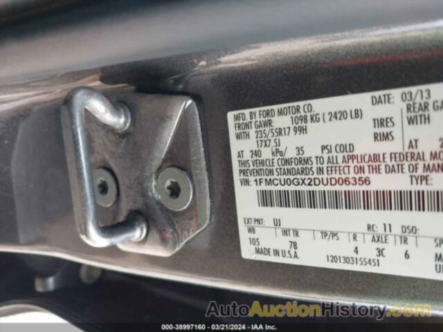 FORD ESCAPE SE, 1FMCU0GX2DUD06356