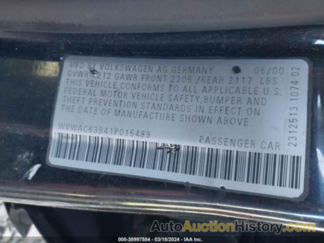 VOLKSWAGEN PASSAT GLS, WVWAC63B41P015489