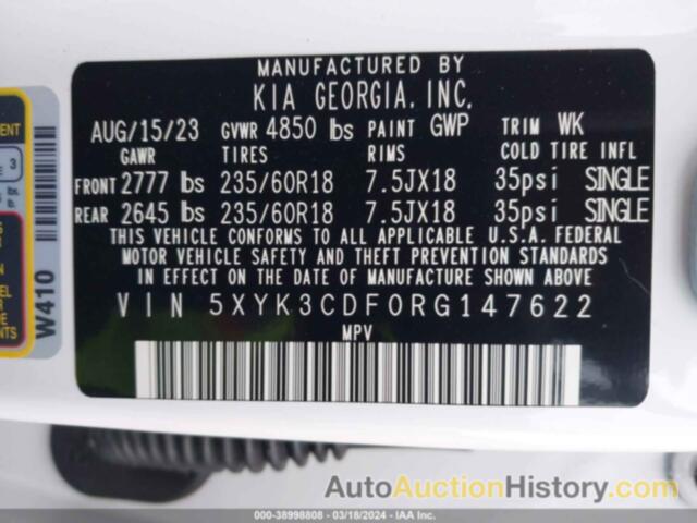 KIA SPORTAGE EX, 5XYK3CDF0RG147622