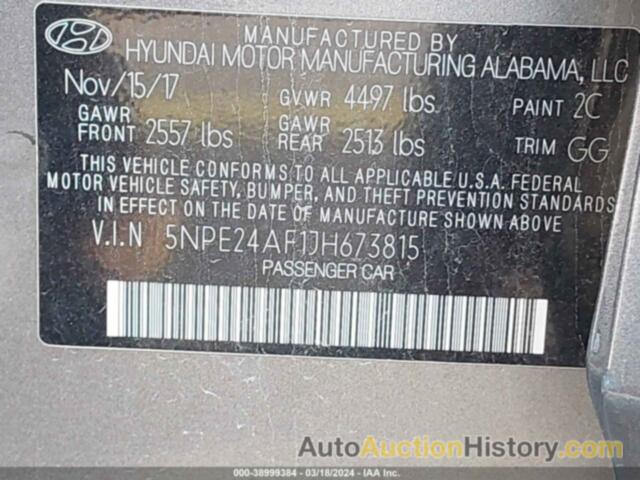 HYUNDAI SONATA SE, 5NPE24AF1JH673815