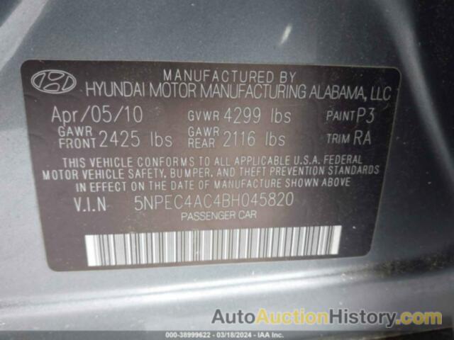 HYUNDAI SONATA SE, 5NPEC4AC4BH045820