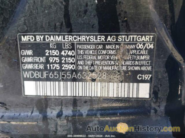 MERCEDES-BENZ E 320, WDBUF65J55A632528