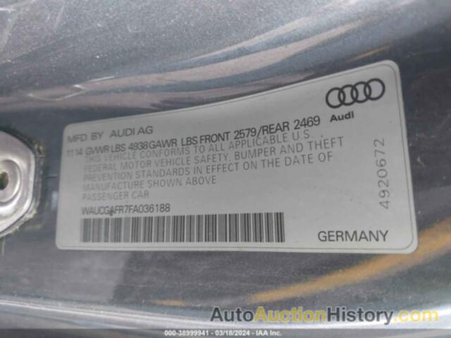 AUDI S5 3.0T PREMIUM PLUS, WAUCGAFR7FA036188