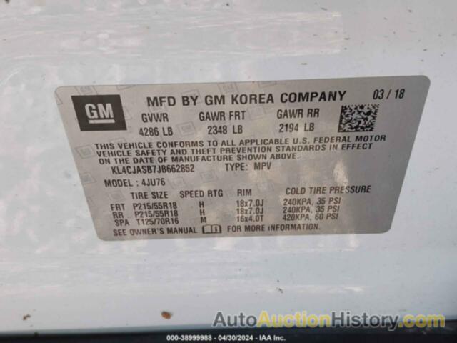 BUICK ENCORE PREFERRED, KL4CJASB7JB662852