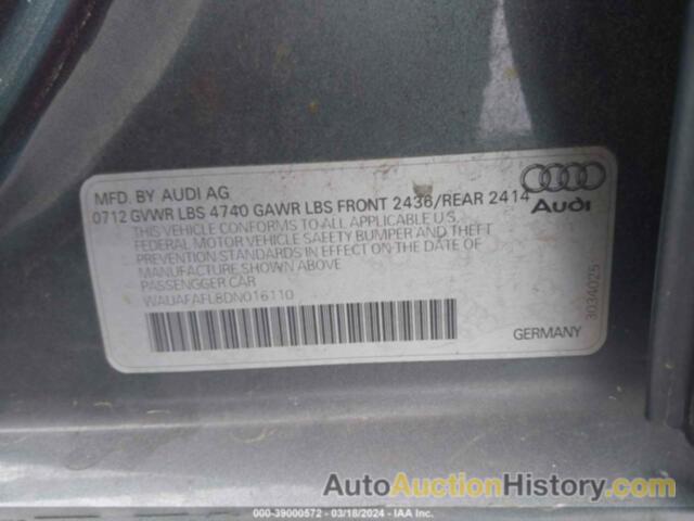 AUDI A4 2.0T PREMIUM, WAUAFAFL8DN016110