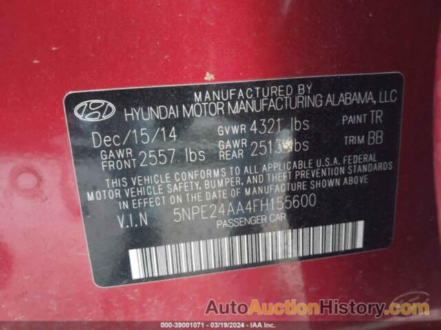 HYUNDAI SONATA ECO, 5NPE24AA4FH155600