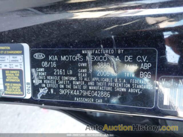 KIA FORTE LX, 3KPFK4A79HE042886