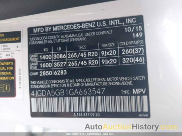 MERCEDES-BENZ GLE 400 4MATIC, 4JGDA5GB1GA663547