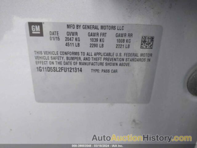 CHEVROLET MALIBU 2LT, 1G11D5SL2FU121314