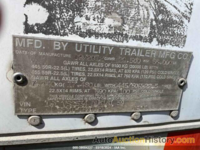 UTILITY TRAILER MFG OTHER, 1UYVS2534DU618159