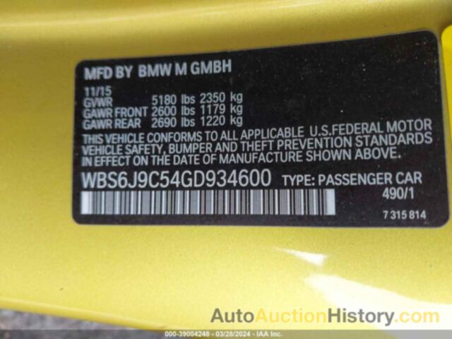 BMW M6, WBS6J9C54GD934600