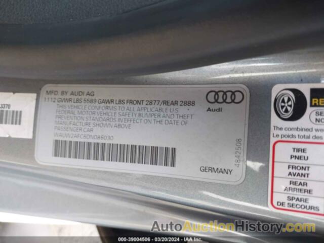 AUDI S7 PREMIUM, WAUW2AFC6DN086030