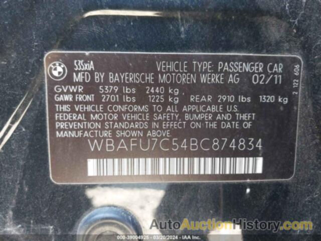 BMW 535 XI, WBAFU7C54BC874834