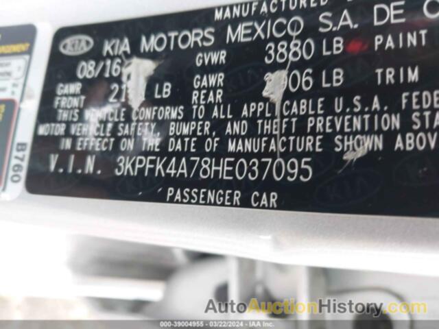 KIA FORTE LX, 3KPFK4A78HE037095