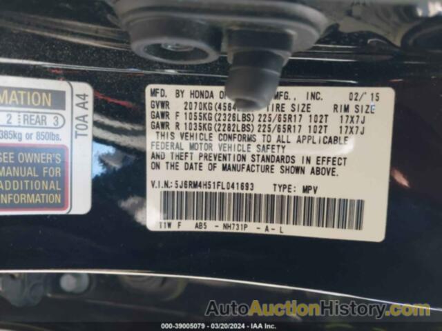 HONDA CR-V EX, 5J6RM4H51FL041693