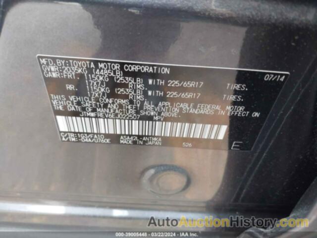 TOYOTA RAV4 XLE, JTMWFREV6EJ022507