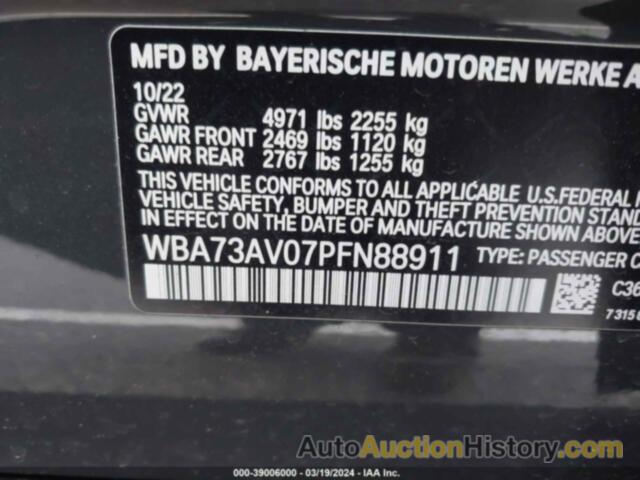 BMW 430I GRAN COUPE XDRIVE, WBA73AV07PFN88911