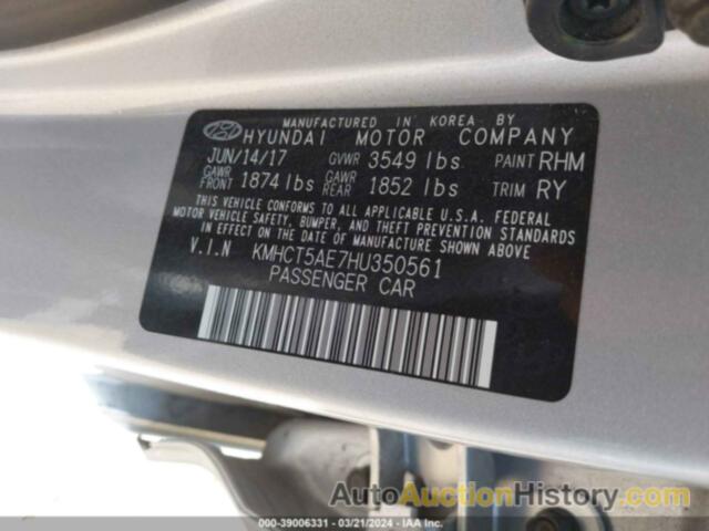 HYUNDAI ACCENT SE, KMHCT5AE7HU350561