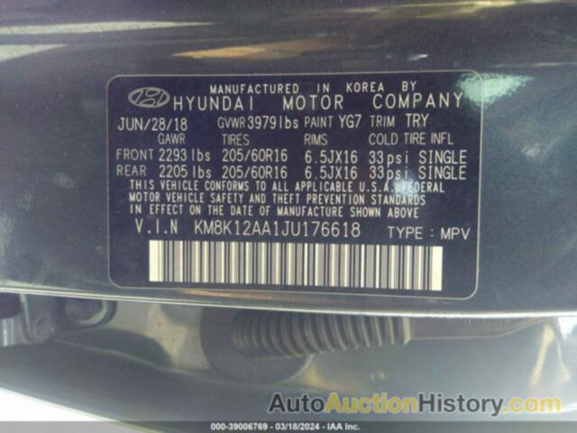 HYUNDAI KONA SE, KM8K12AA1JU176618