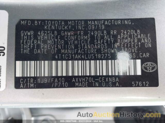 TOYOTA CAMRY LE HYBRID, 4T1C31AK4LU518275