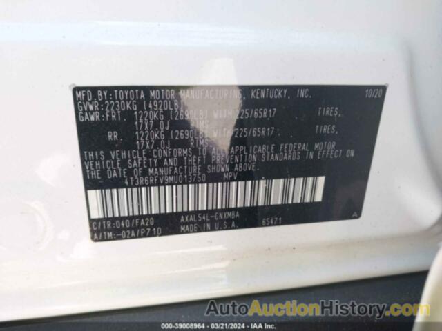 TOYOTA RAV4 XLE/XLE PREMIUM/XSE, 4T3R6RFV9MU013750