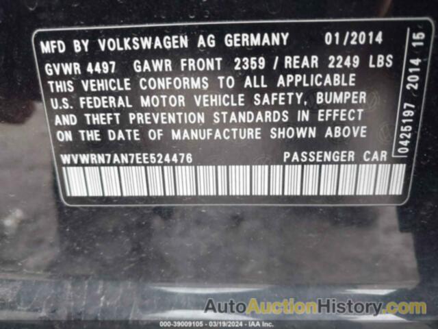 VOLKSWAGEN CC 2.0T EXECUTIVE, WVWRN7AN7EE524476