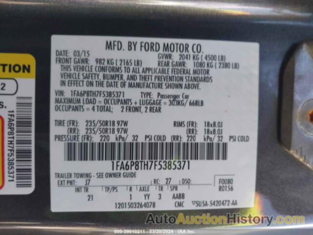 FORD MUSTANG ECOBOOST, 1FA6P8TH7F5385371