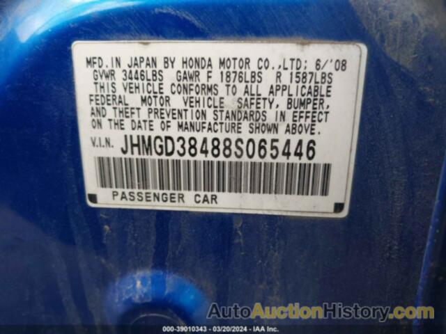 HONDA FIT, JHMGD38488S065446