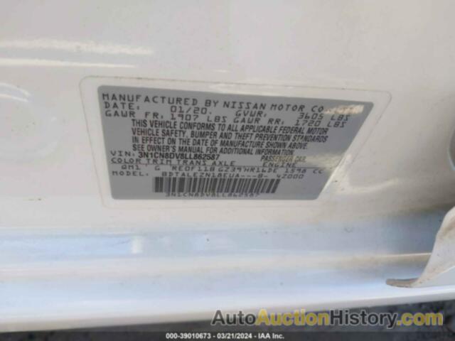 NISSAN VERSA S, 3N1CN8DV8LL862587