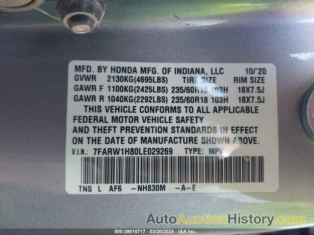 HONDA CR-V 2WD EX-L, 7FARW1H80LE029269
