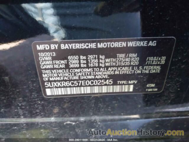 BMW X5 XDRIVE50I, 5UXKR6C57E0C02545