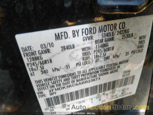 FORD EDGE LIMITED, 2FMDK3KC6ABB23673