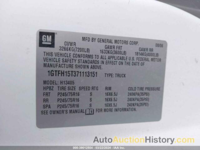 GMC SAVANA WORK VAN, 1GTFH15T371113151