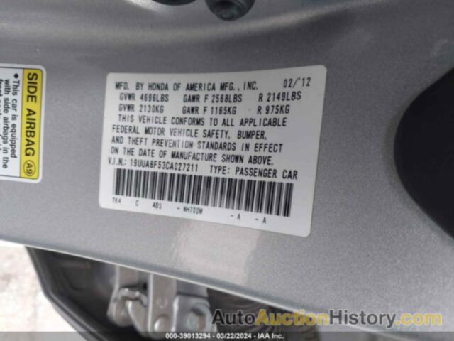 ACURA TL 3.5, 19UUA8F53CA027211