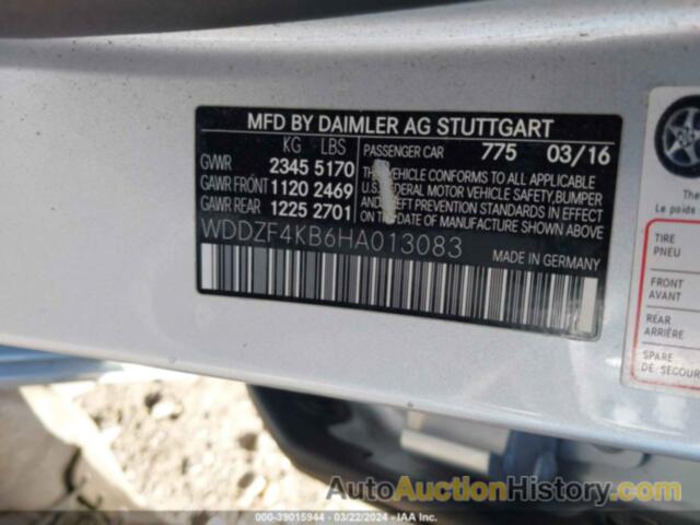 MERCEDES-BENZ E 300 4MATIC, WDDZF4KB6HA013083