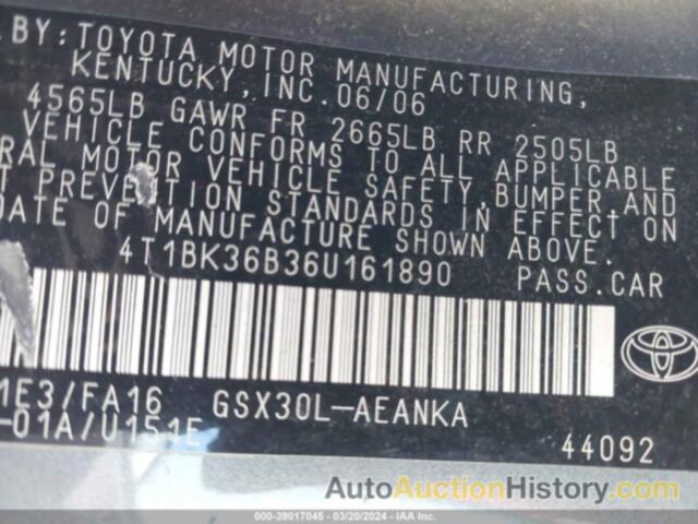 TOYOTA AVALON XL, 4T1BK36B36U161890