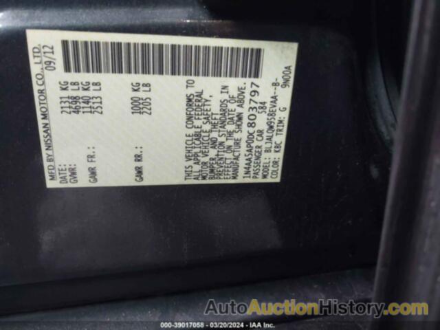 NISSAN MAXIMA 3.5 S, 1N4AA5AP0DC803797