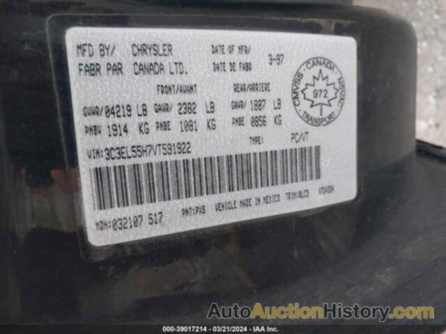 CHRYSLER SEBRING JXI, 3C3EL55H7VT591922