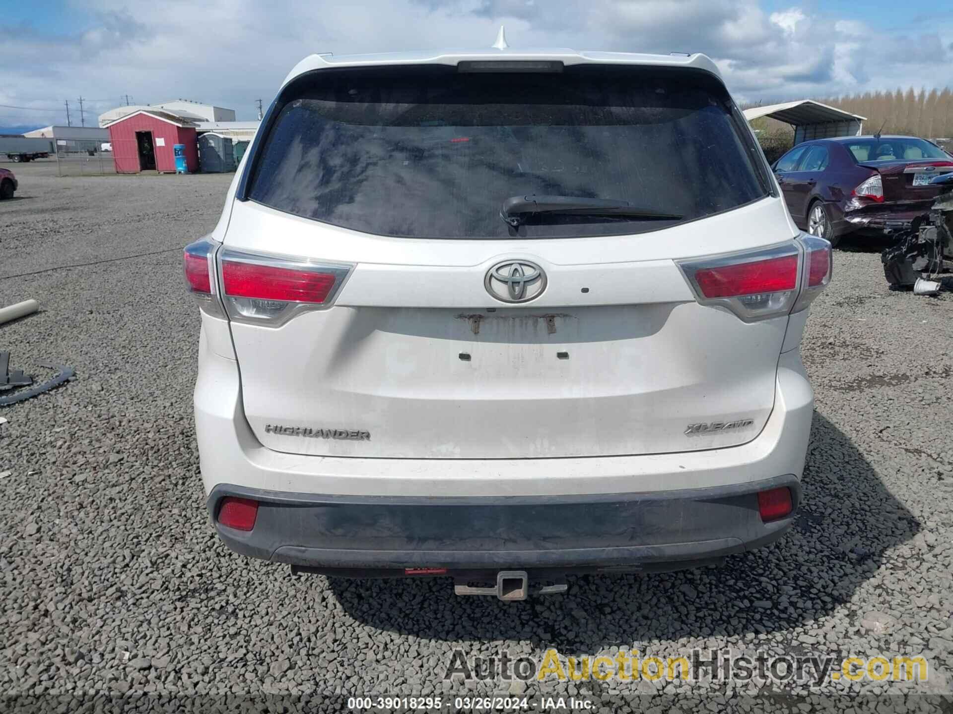 TOYOTA HIGHLANDER XLE V6, 5TDJKRFH3ES012373