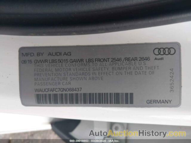 AUDI A6 2.0T PREMIUM, WAUCFAFC7GN068437