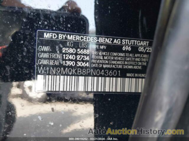 MERCEDES-BENZ EQB 300 SUV 4MATIC, W1N9M0KB8PN043601