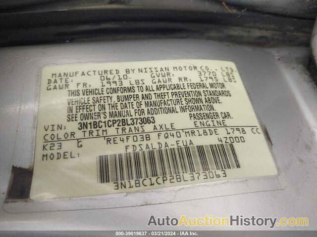 NISSAN VERSA 1.8S, 3N1BC1CP2BL373063