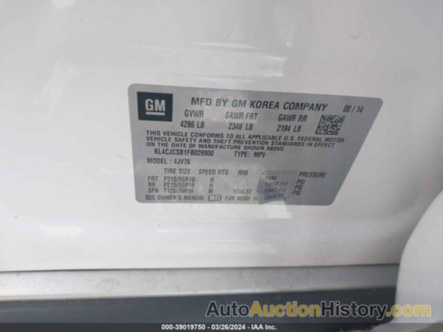 BUICK ENCORE LEATHER, KL4CJCSB1FB029900