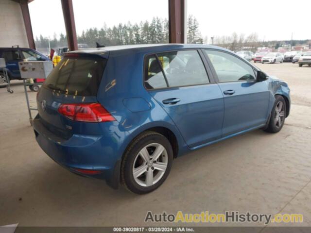 VOLKSWAGEN GOLF TSI S 4-DOOR/TSI SE 4-DOOR/TSI SEL 4-DOOR/TSI WOLFSBURG EDITION 4-DOOR, 3VW217AU9HM069937