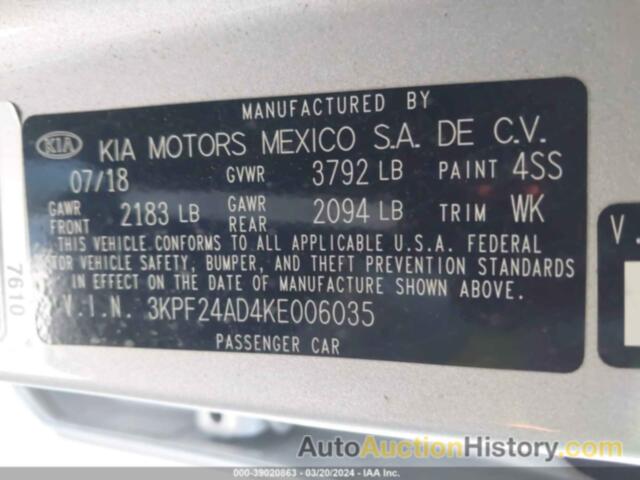 KIA FORTE LXS, 3KPF24AD4KE006035