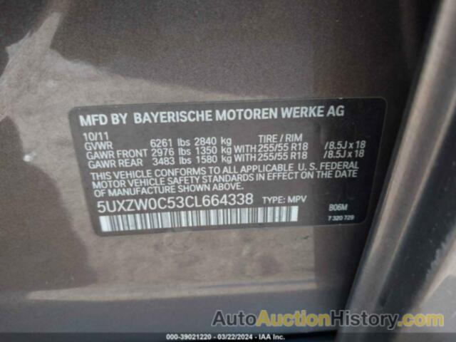 BMW X5 XDRIVE35D, 5UXZW0C53CL664338