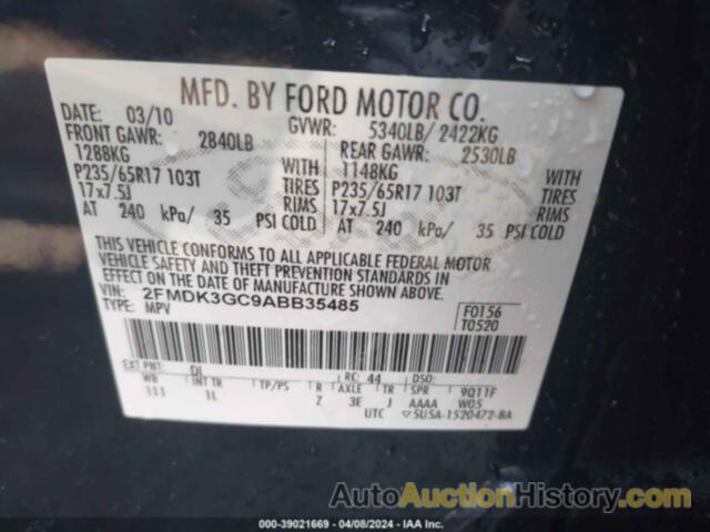 FORD EDGE SE FWD SE, 2FMDK3GC9ABB35485